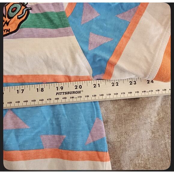 Rocko's Modern Life Men Striped Polo Golf Shirt Nickelodeon Embroidered Patch XL - Picture 5 of 6